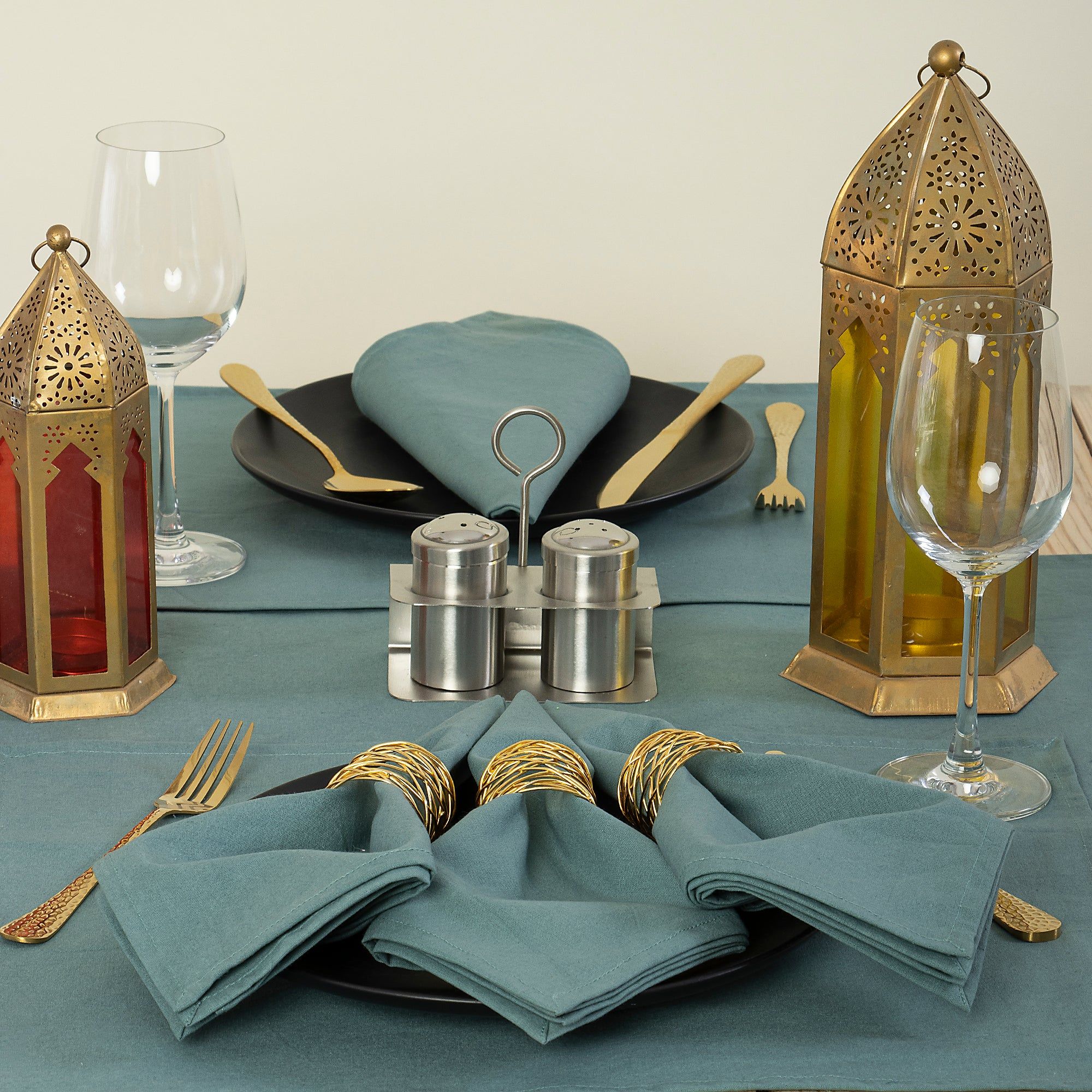 Solid Pure Cotton Table Mats And Runners
